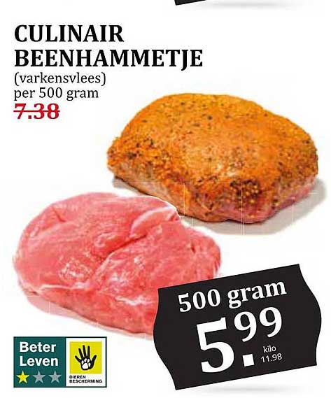CULINAIR BEENHAMMETJE (varkensvlees) per 500 gram