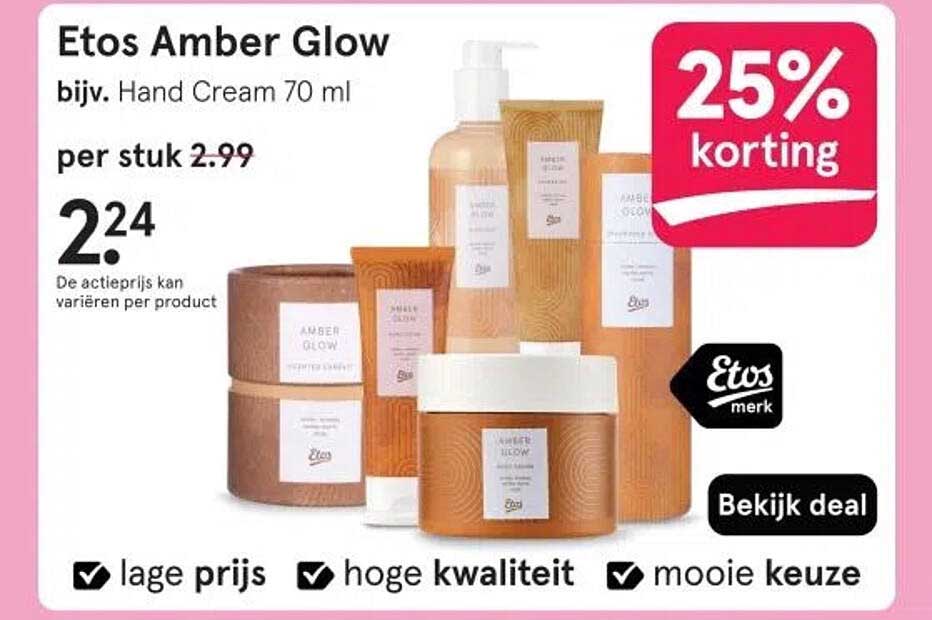 Etos Amber Glow bijv. Hand Cream 70 ml