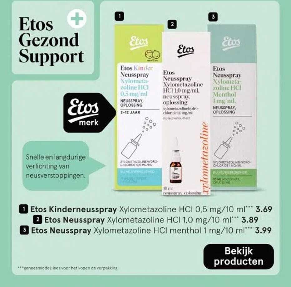 Etos Kinderneusspray Xylometazoline HCI 0,5 mg/10 ml 3,69