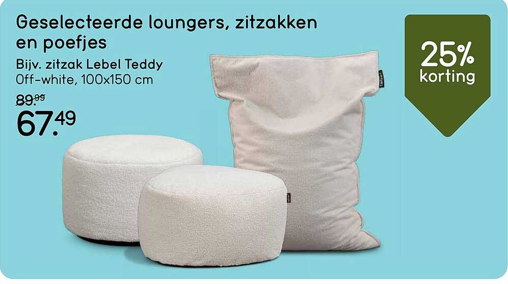 Geselecteerde loungers, zitzakken en poefjes