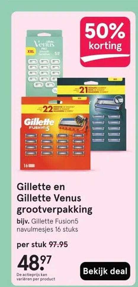 Gillette en Gillette Venus grootverpakking