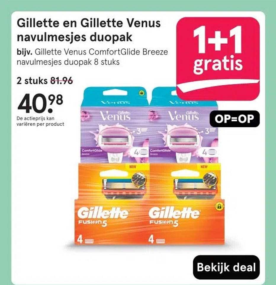 Gillette en Gillette Venus navulmesjes duopak