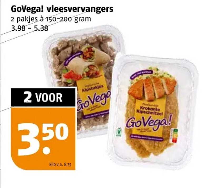 GoVega! vleesvervangers 2 voor 3.50