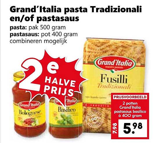 Grand’Italia pasta Tradizionali en/of pastasaus