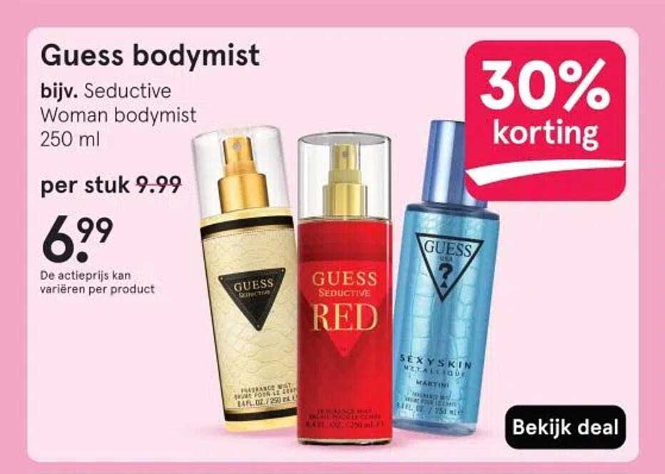 Guess bodymist bijv. Seductive Woman bodymist 250 ml