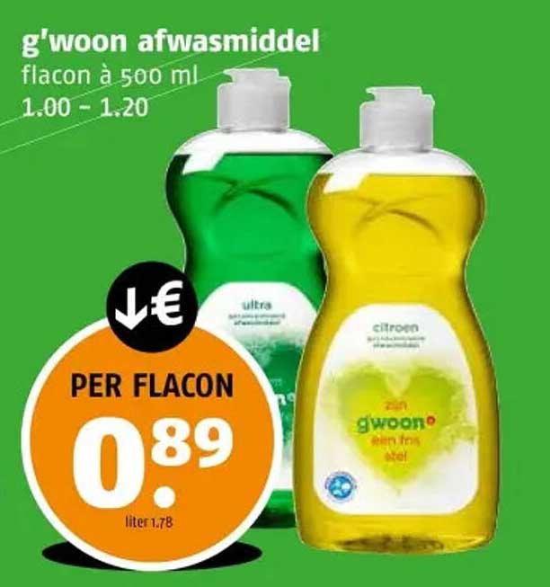 g'woon afwasmiddel flacon à 500 ml