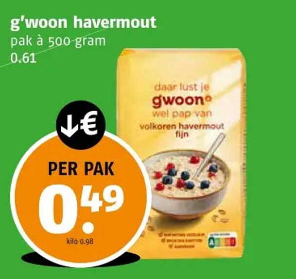 g'woon havermout pak à 500-gram