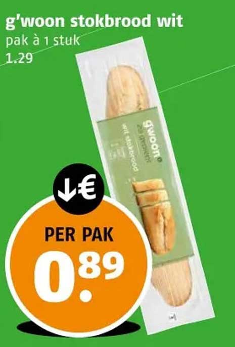 g'woon stokbrood wit pak à 1 stuk