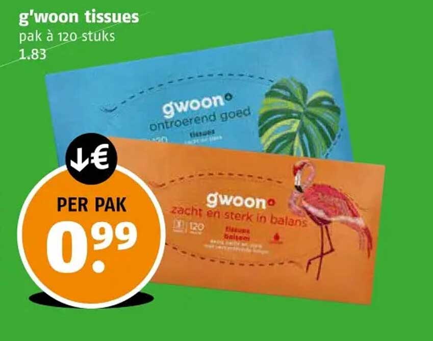 g'woon tissues pak à 120-stuks