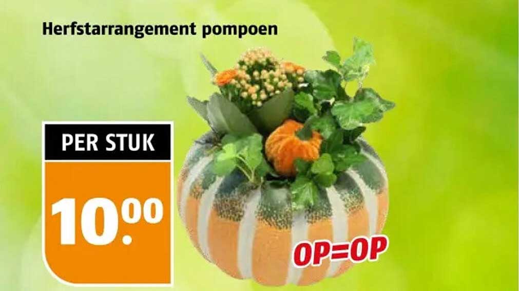 Herfstarrangement pompoen