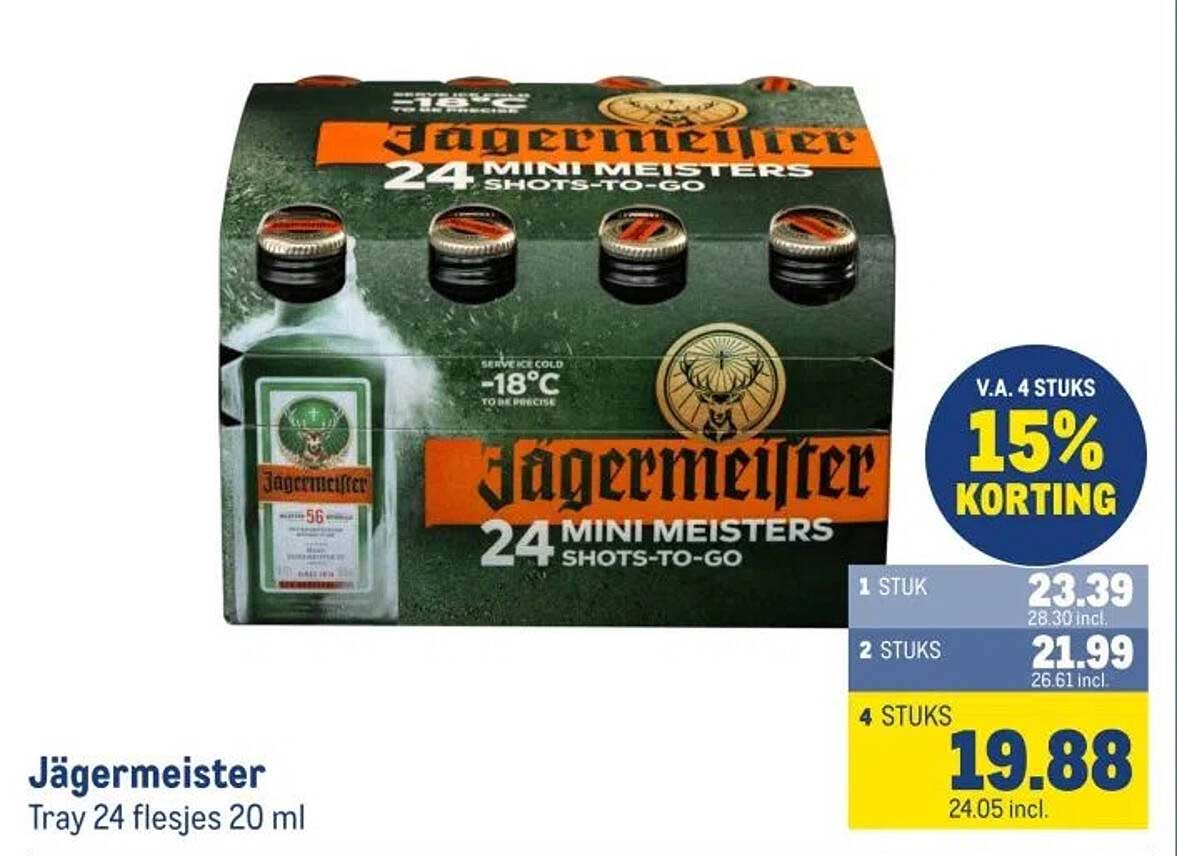 Jägermeister Tray 24 flesjes 20 ml