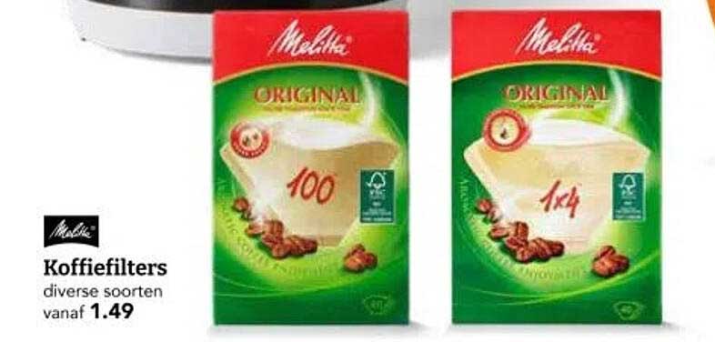 Koffiefilters diverse soorten vanaf 1.49