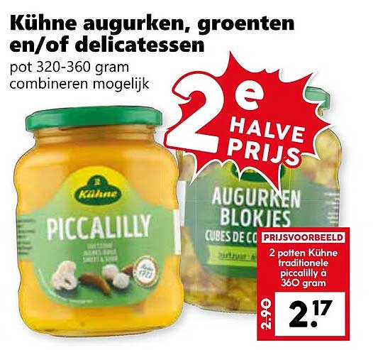 Kühne augurken, groenten en/of delicatessen pot 320-360 gram