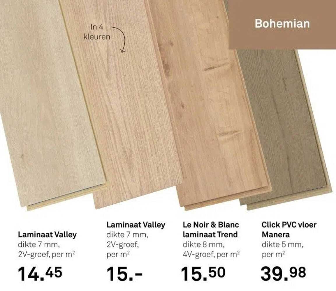 Laminaat Valley dikte 7 mm, 2V-groef, per m² voor €15,-
