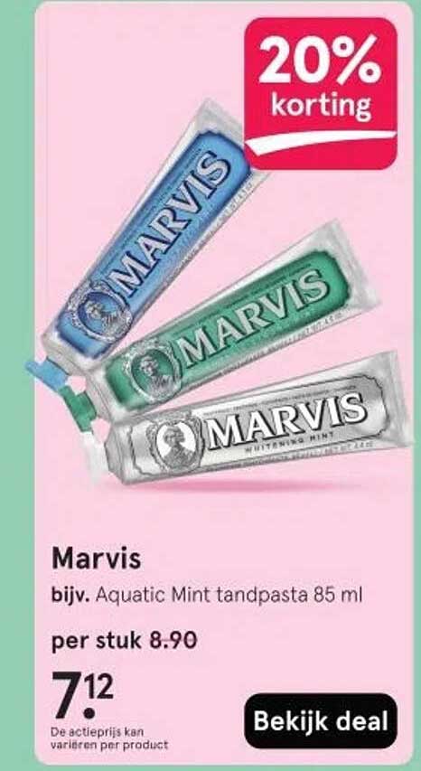 Marvis bijv. Aquatic Mint tandpasta 85 ml