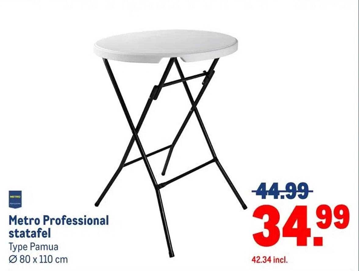 Metro Professional statafel Type Pamua Ø 80 x 110 cm