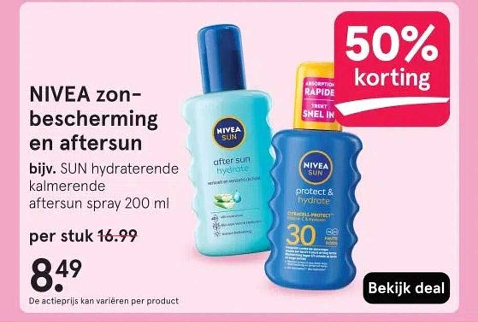 NIVEA zon-bescherming en aftersun bijv. SUN hydraterende kalmerende aftersun spray 200 ml