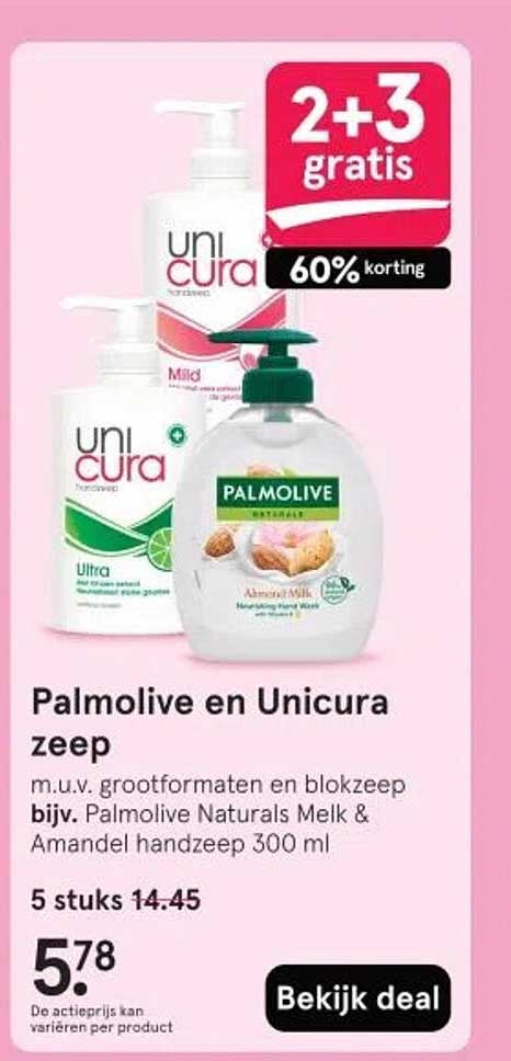 Palmolive en Unicura zeep