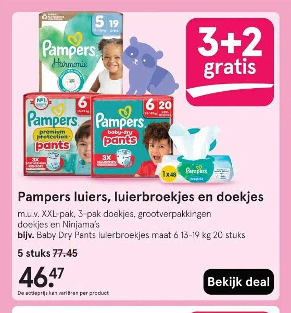 Pampers luiers, luierbroekjes en doekjes