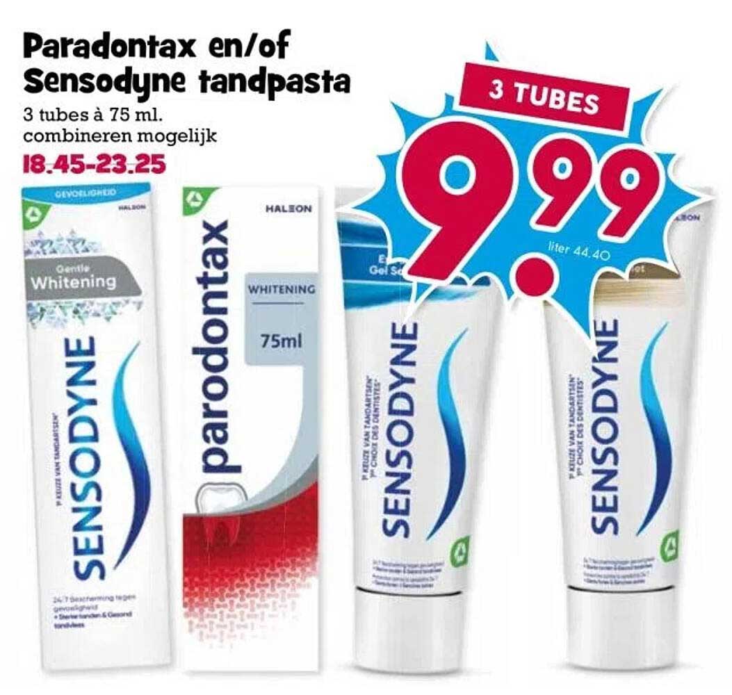 Parodontax en/of Sensodyne tandpasta