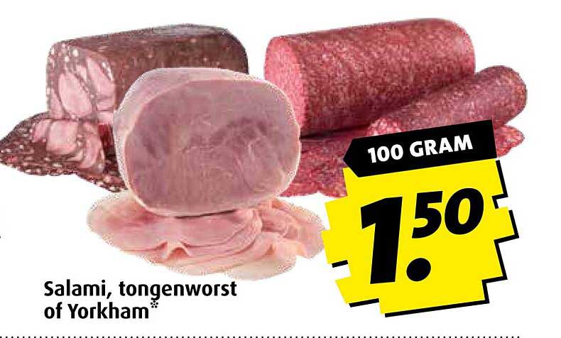 Salami, tongenworst of Yorkham