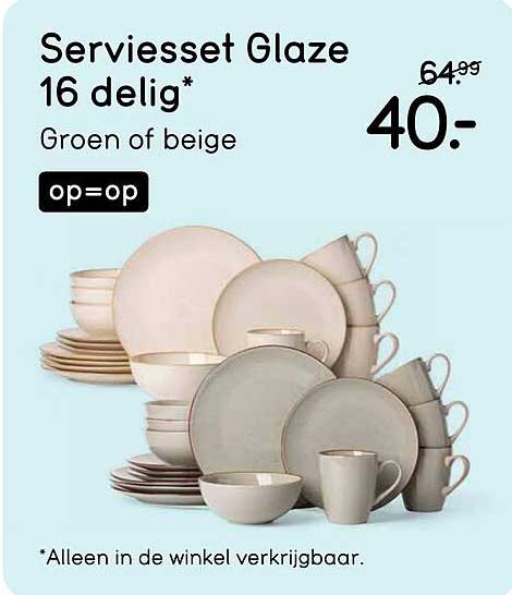 Serviesset Glaze 16 delig*