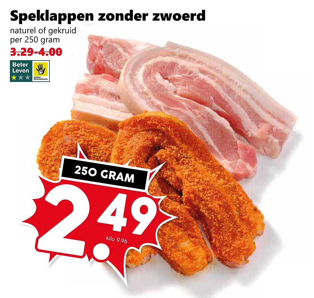 Speklappen zonder zwoerd