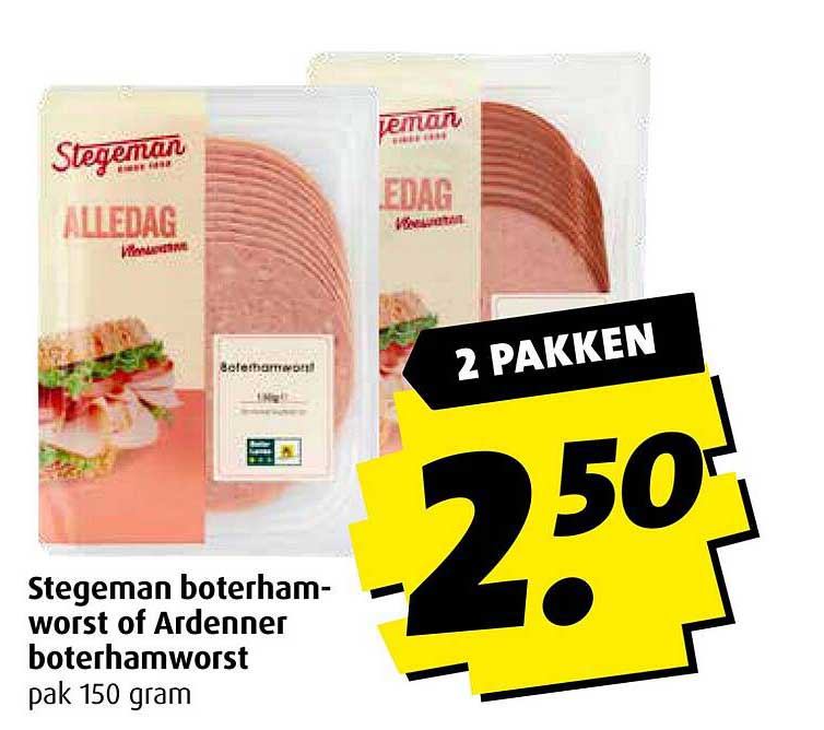 Stegeman boterhamworst of Ardenner boterhamworst pak 150 gram