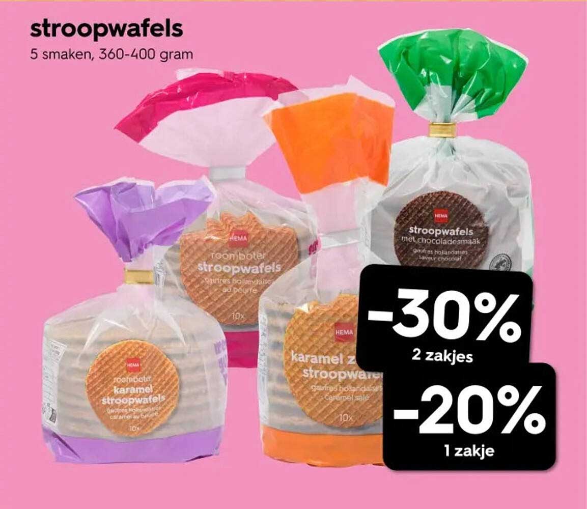 Stroopwafels 5 smaken, 360-400 gram