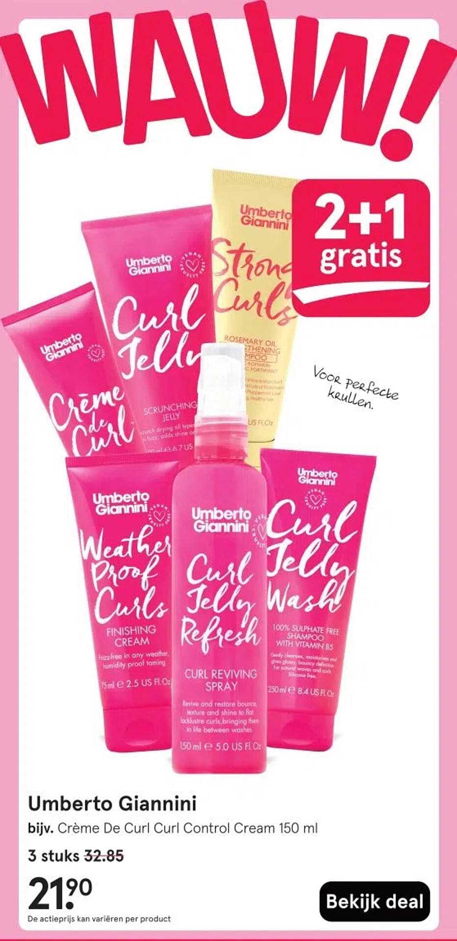 Umberto Giannini bijv. Crème De Curl Curl Control Cream 150 ml