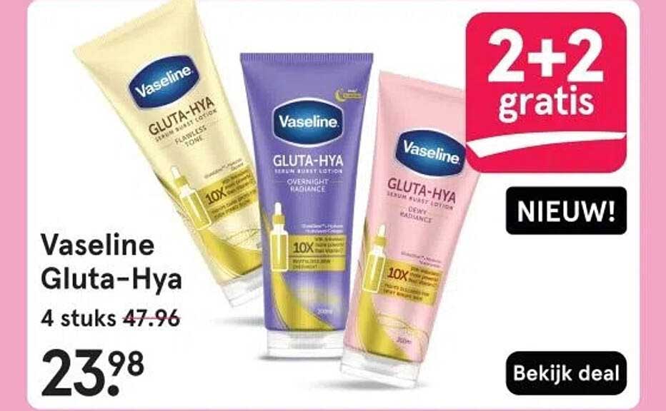 Vaseline Gluta-Hya Serum Bright Lotion 4 stuks