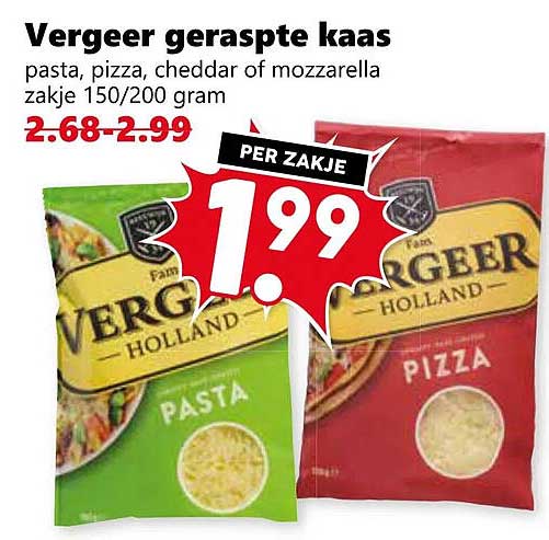 Vergheer geraspte kaas