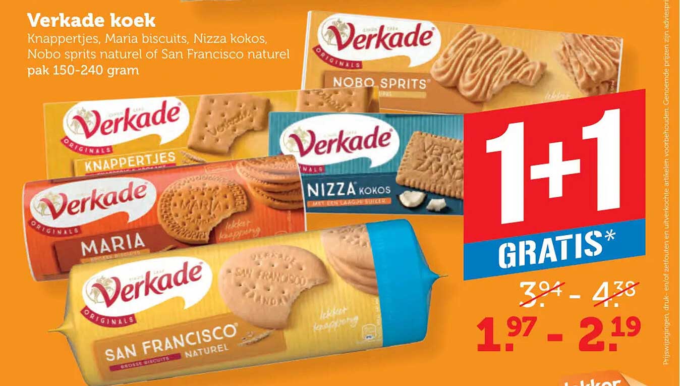 Verkade koeken 1+1 GRATIS