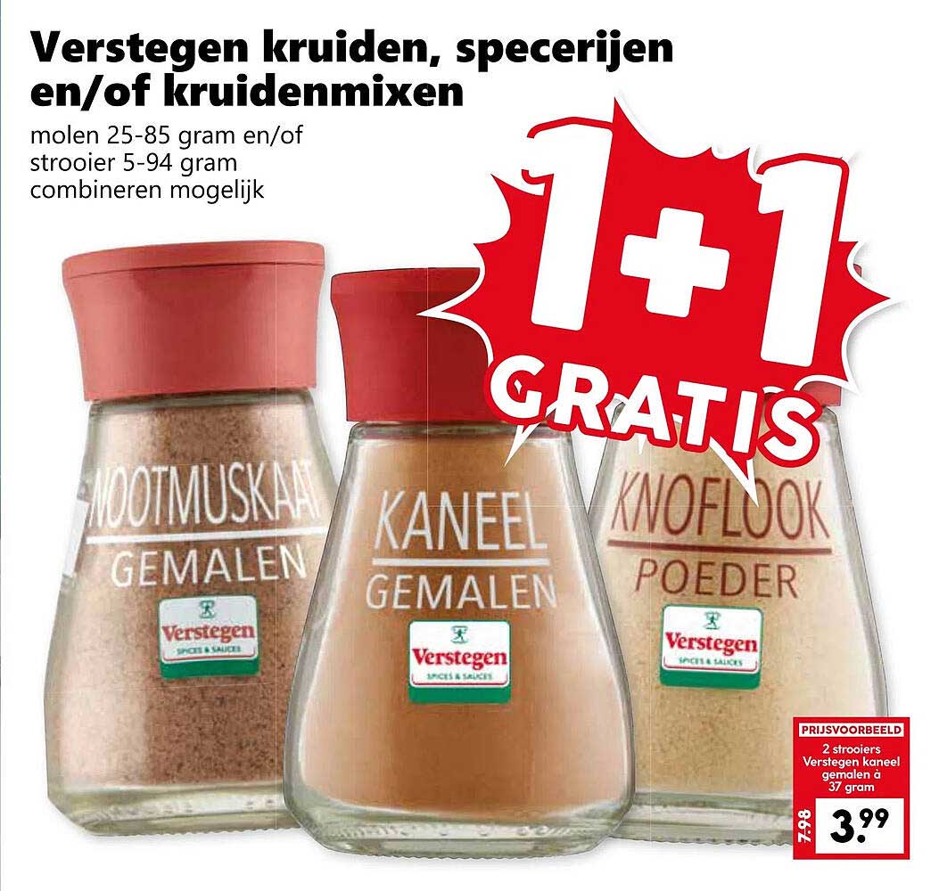 Verstegen kruiden, specerijen en/of kruidenmixen