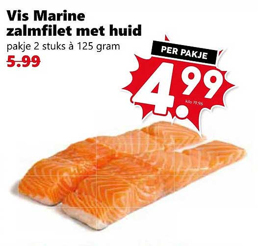 Vis Marine zalmfilet met huid