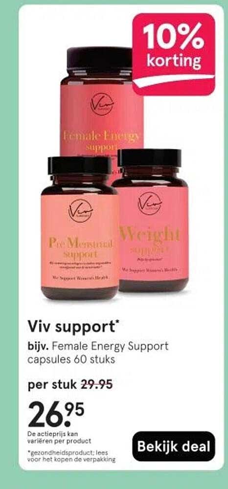 Viv support* bijv. Female Energy Support capsules 60 stuks