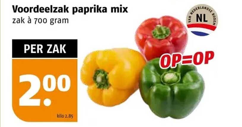 Voordeelzak paprika mix zak à 700 gram