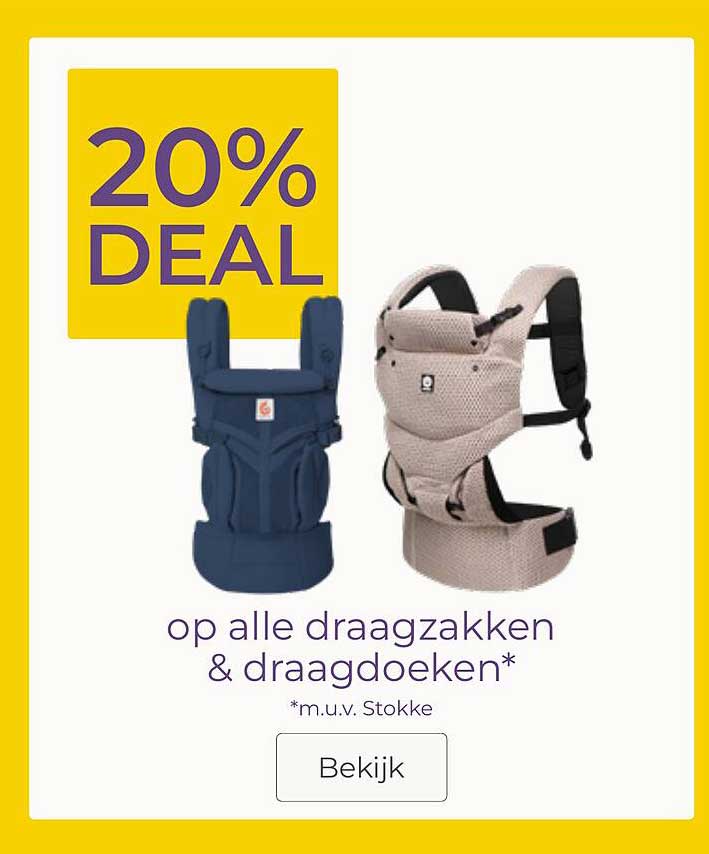 20% DEAL op alle draagzakken & draagdoeken*