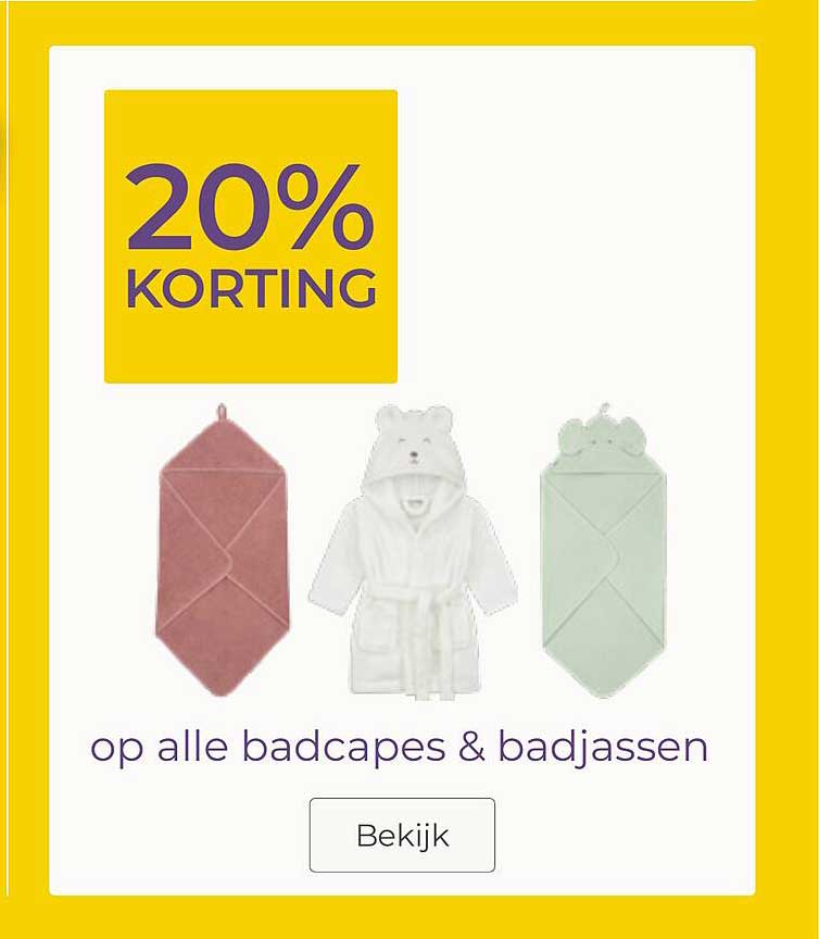 20% KORTING op alle badcapes & badjassen