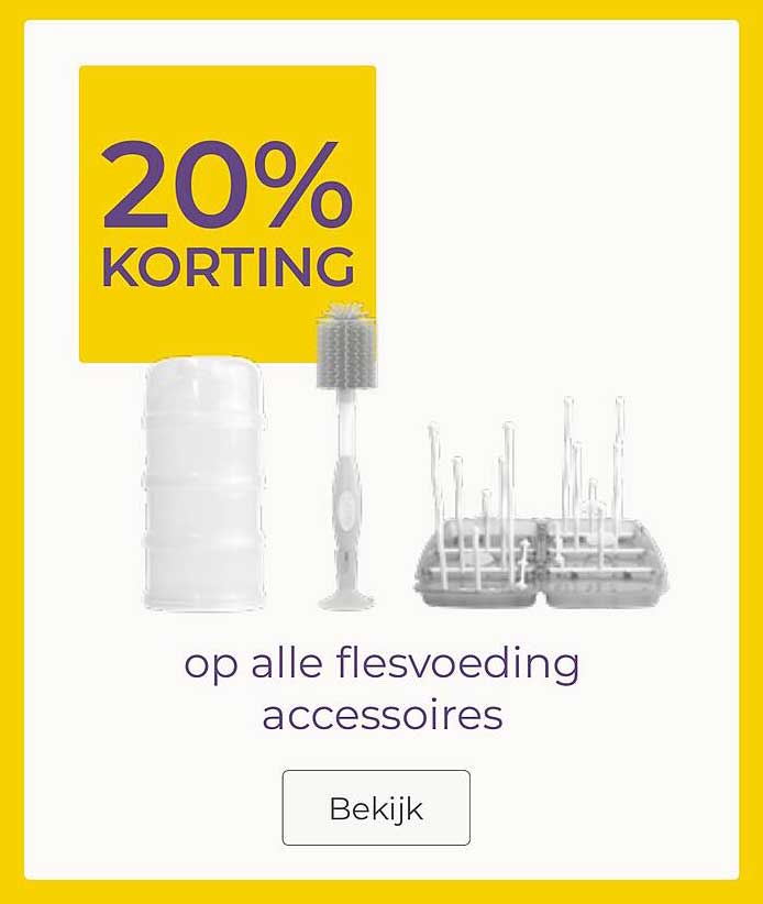 20% korting op alle flesvoeding accessoires