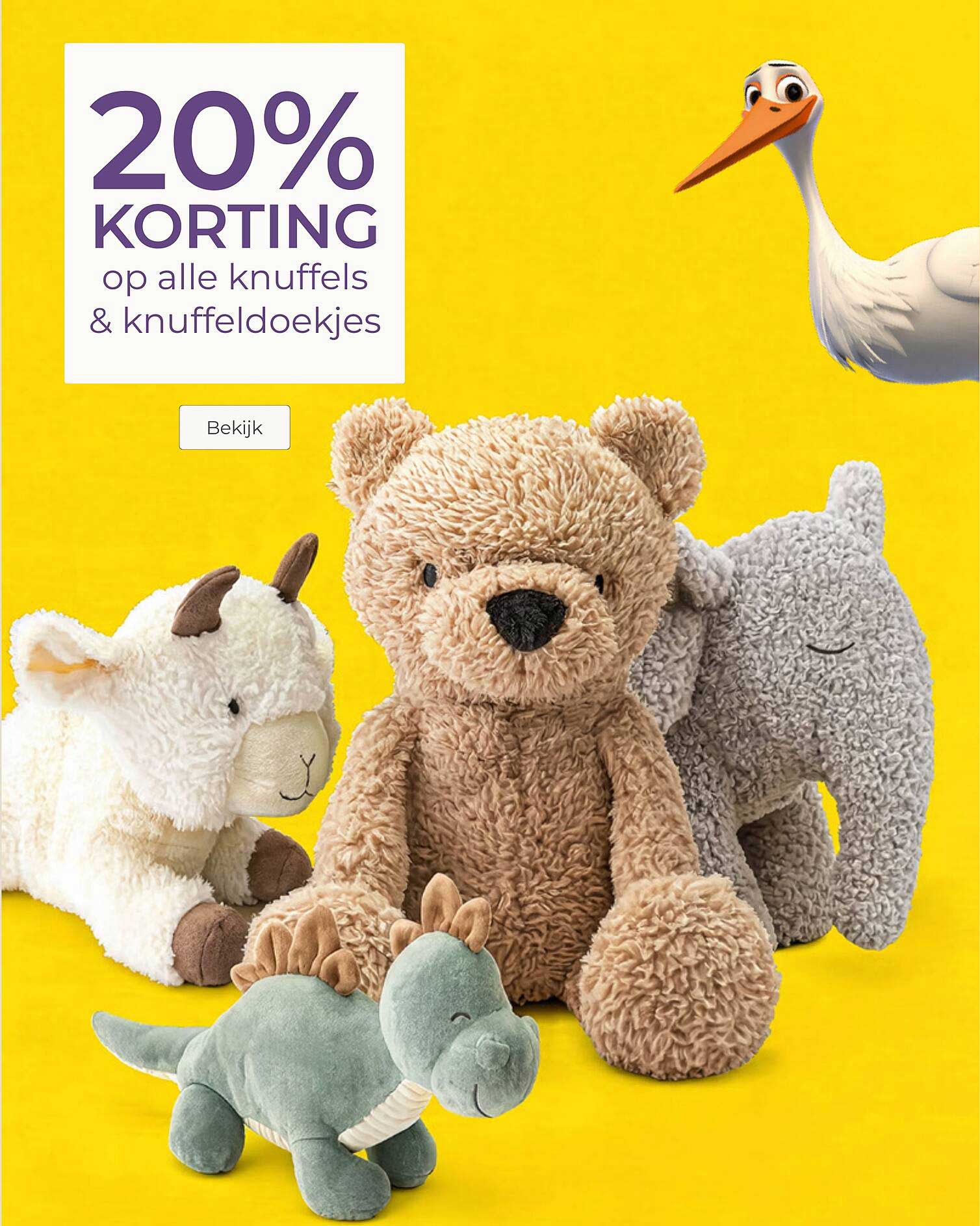 20% KORTING op alle knuffels & knuffeldoekjes