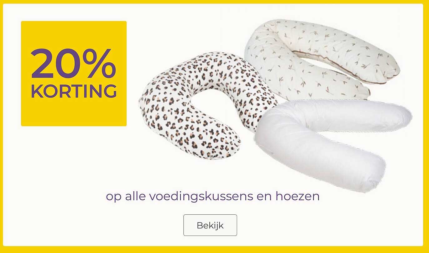 20% korting op alle voedingskussens en hoezen