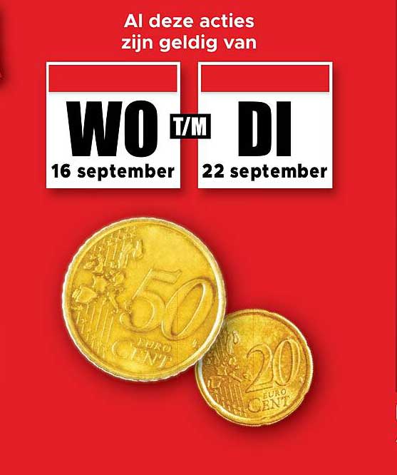 Al deze acties zijn geldig van WO t/m DI 16 september 22 september