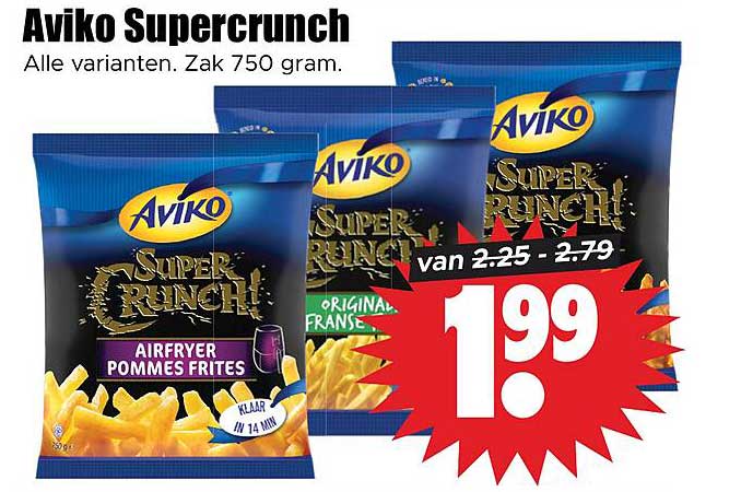 Aviko Supercrunch Alle varianten. Zak 750 gram.