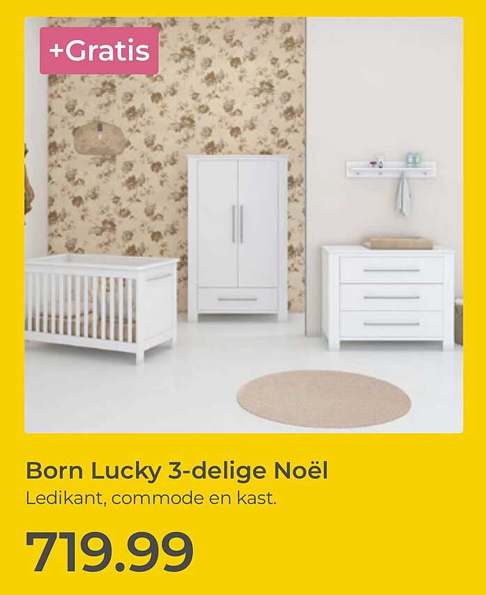 Born Lucky 3-delige Noël Ledikant, commode en kast. +Gratis