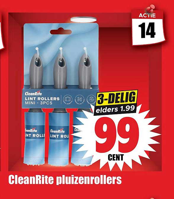 CleanRite pluizenrollers 3-delig elders 1.99