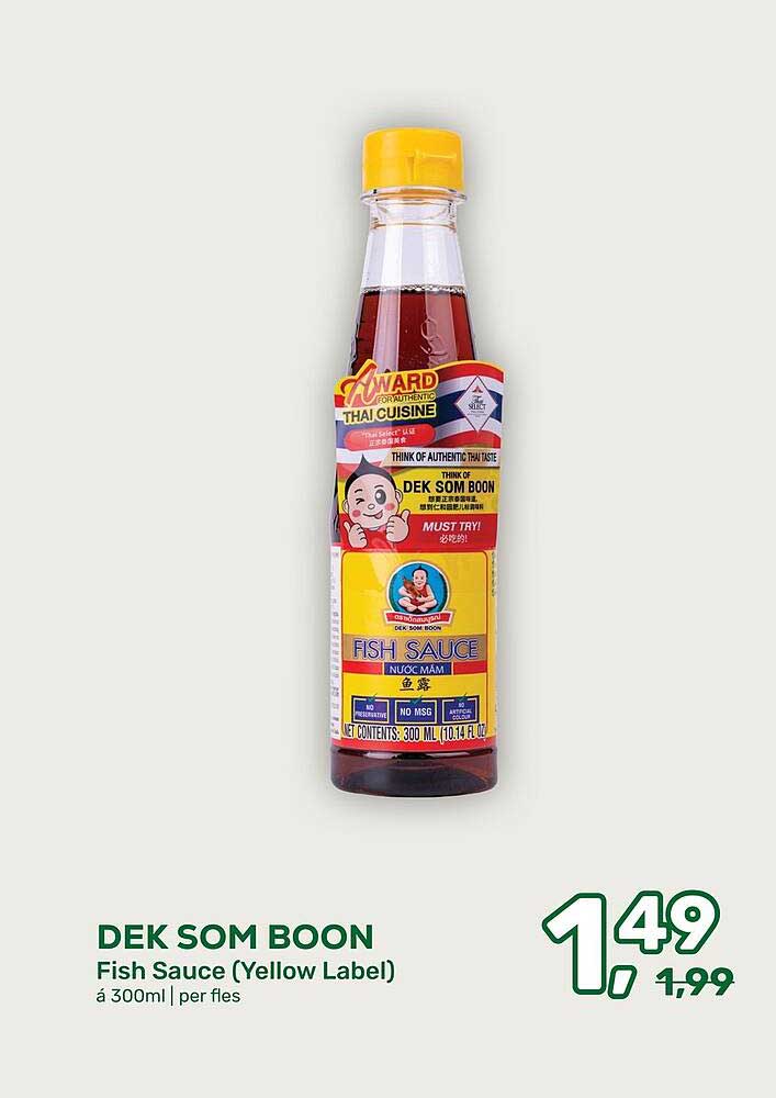 DEK SOM BOON Fish Sauce (Yellow Label)