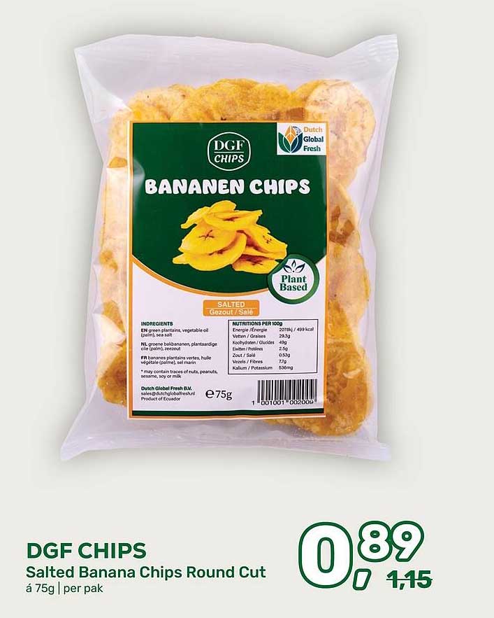 DGF Chips Salted Banana Chips Round Cut