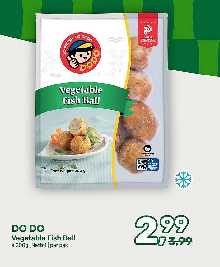 DO DO Vegetable Fish Ball á 200g (Netto) | per pak