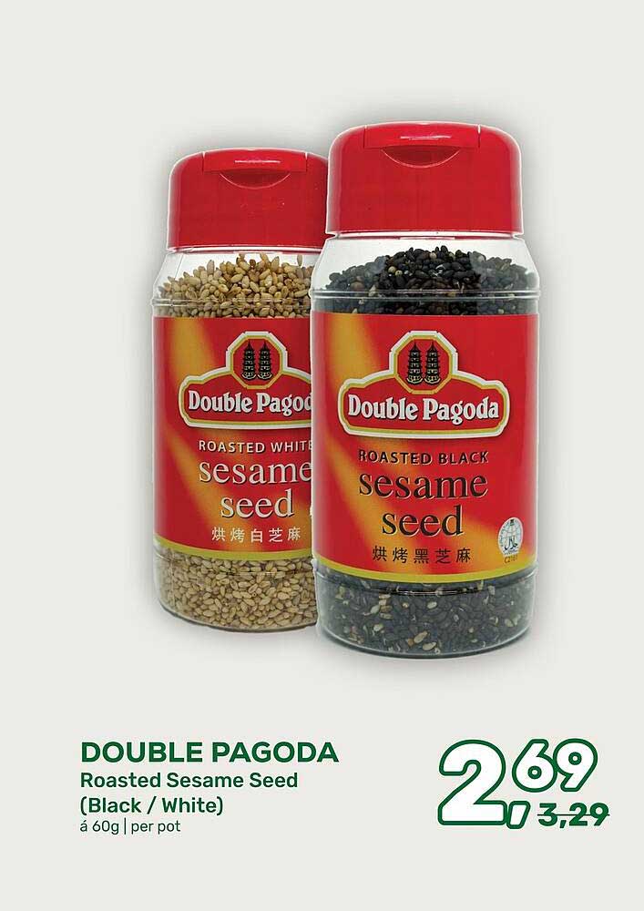 DOUBLE PAGODA Roasted Sesame Seed (Black / White) à 60g | per pot 2,69 2,69 3,29